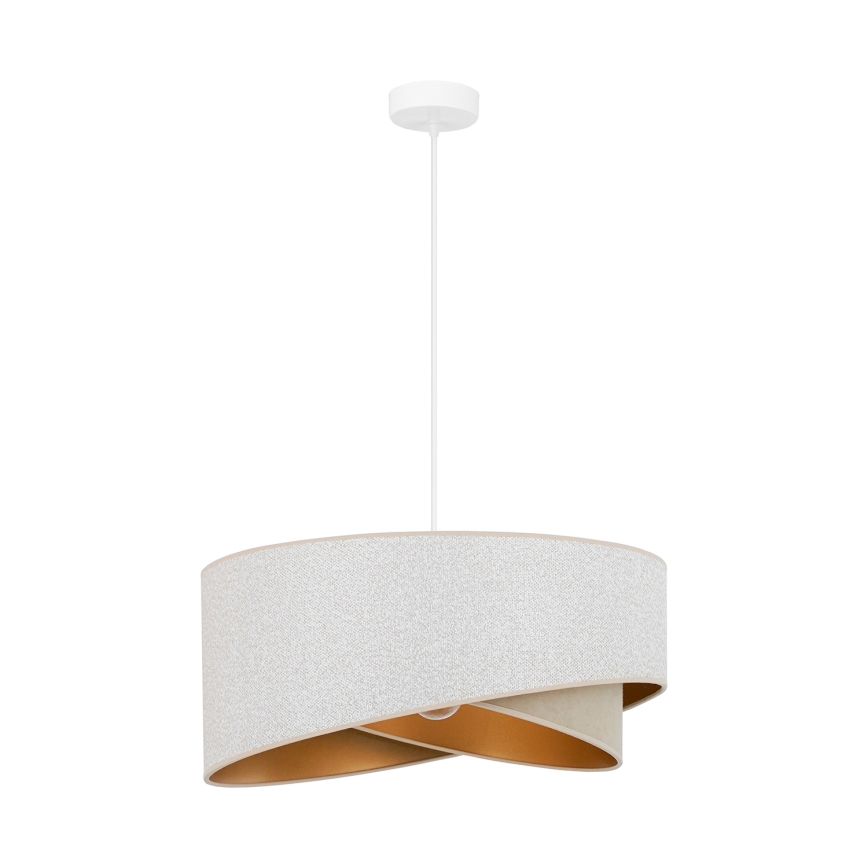 Brilagi - LED Pakabinamas sietynas LYRA 1xE27/15W/230V balta/smėlio spalva/auksas