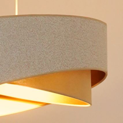 Brilagi - LED Pakabinamas sietynas LYRA 1xE27/15W/230V balta/smėlio spalva/auksas