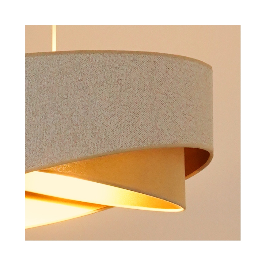 Brilagi - LED Pakabinamas sietynas LYRA 1xE27/15W/230V balta/smėlio spalva/auksas