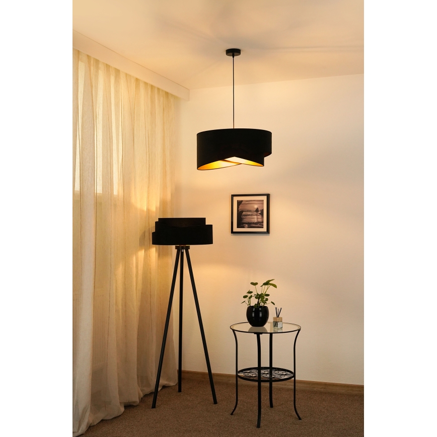 Brilagi - LED Pakabinamas sietynas LYRA 1xE27/15W/230V juoda/auksas
