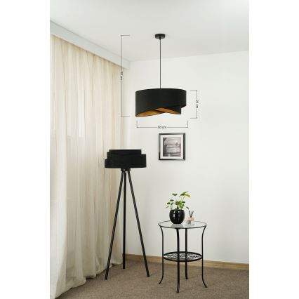 Brilagi - LED Pakabinamas sietynas LYRA 1xE27/15W/230V juoda/auksas