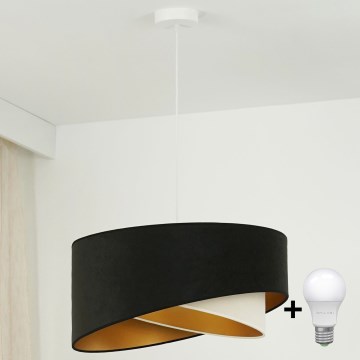 Brilagi - LED Pakabinamas sietynas LYRA 1xE27/15W/230V juoda/kreminė/auksas