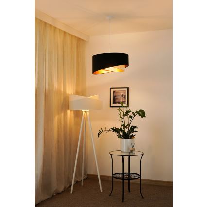 Brilagi - LED Pakabinamas sietynas LYRA 1xE27/15W/230V juoda/kreminė/auksas