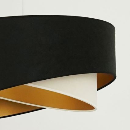 Brilagi - LED Pakabinamas sietynas LYRA 1xE27/15W/230V juoda/kreminė/auksas