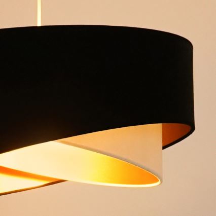 Brilagi - LED Pakabinamas sietynas LYRA 1xE27/15W/230V juoda/kreminė/auksas
