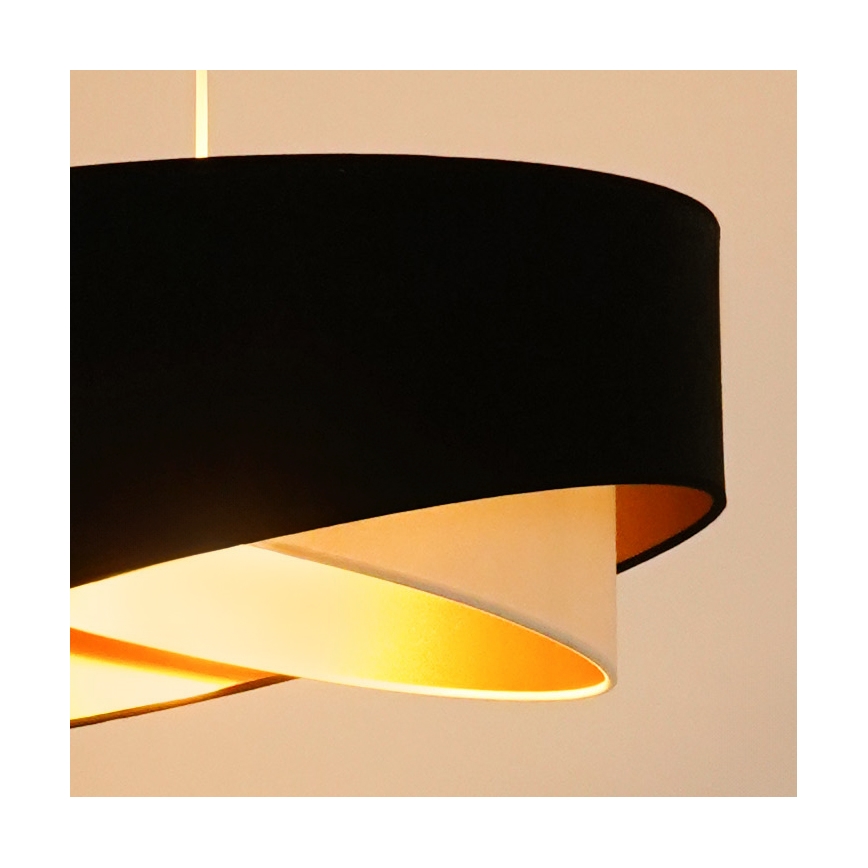 Brilagi - LED Pakabinamas sietynas LYRA 1xE27/15W/230V juoda/kreminė/auksas