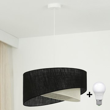 Brilagi - LED Pakabinamas sietynas LYRA 1xE27/15W/230V juoda/kreminė