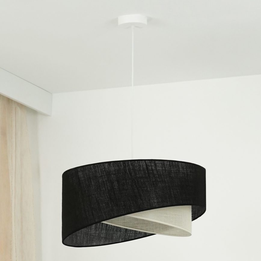 Brilagi - LED Pakabinamas sietynas LYRA 1xE27/15W/230V juoda/kreminė