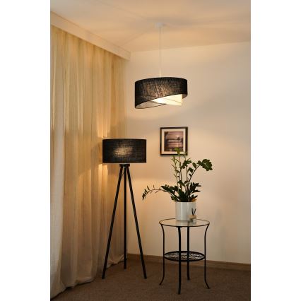 Brilagi - LED Pakabinamas sietynas LYRA 1xE27/15W/230V juoda/kreminė
