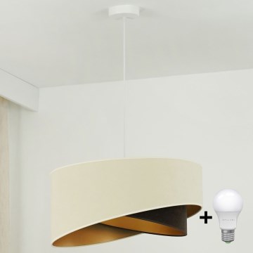 Brilagi - LED Pakabinamas sietynas LYRA 1xE27/15W/230V kreminė/juoda/auksas