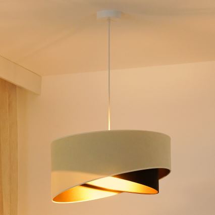 Brilagi - LED Pakabinamas sietynas LYRA 1xE27/15W/230V kreminė/juoda/auksas