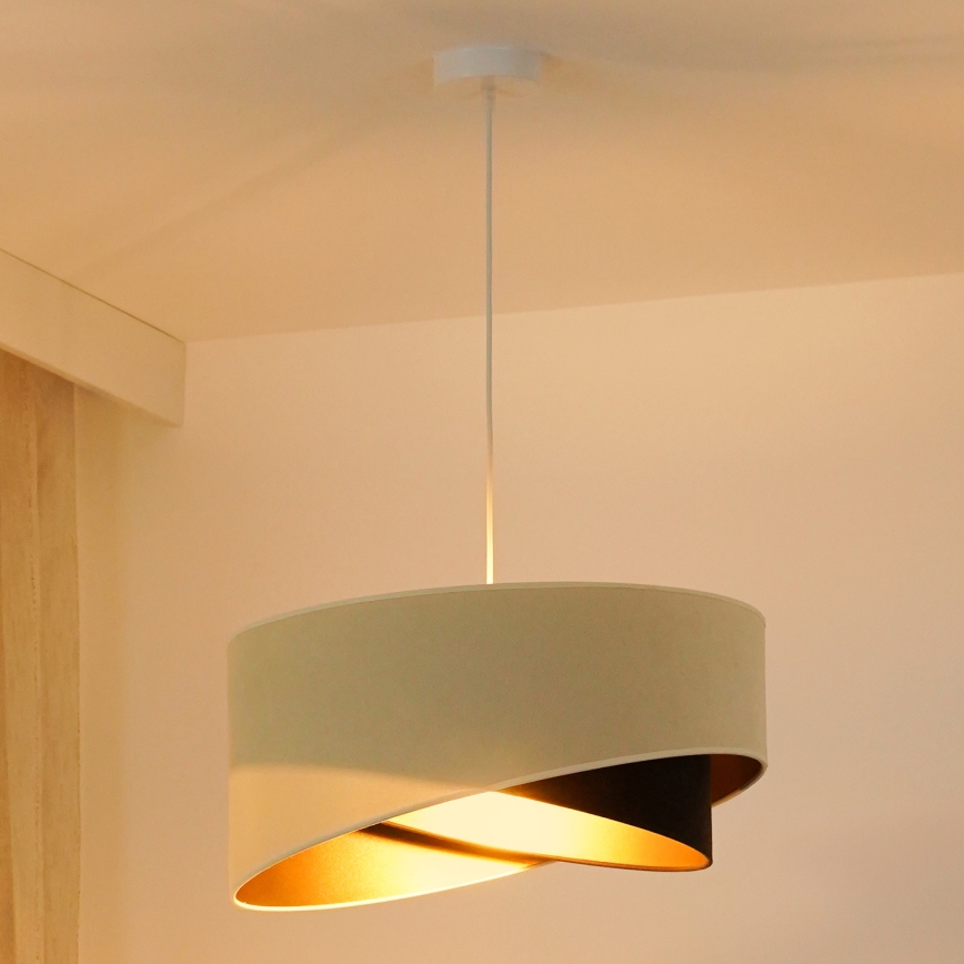 Brilagi - LED Pakabinamas sietynas LYRA 1xE27/15W/230V kreminė/juoda/auksas