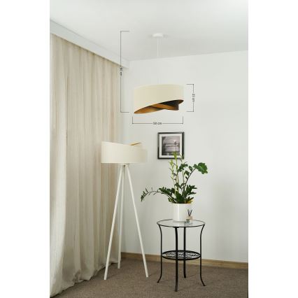 Brilagi - LED Pakabinamas sietynas LYRA 1xE27/15W/230V kreminė/juoda/auksas