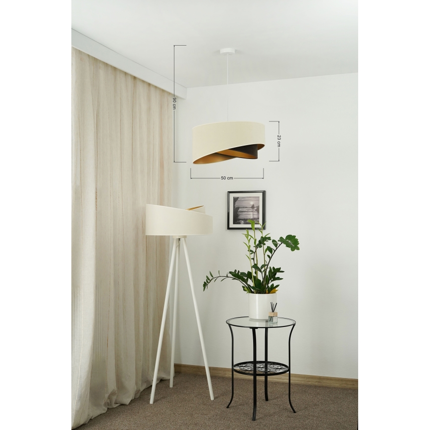 Brilagi - LED Pakabinamas sietynas LYRA 1xE27/15W/230V kreminė/juoda/auksas
