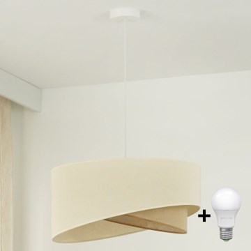 Brilagi - LED Pakabinamas sietynas LYRA 1xE27/15W/230V kreminė/smėlio spalva