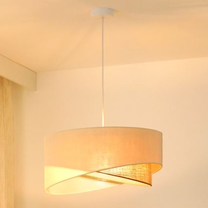 Brilagi - LED Pakabinamas sietynas LYRA 1xE27/15W/230V kreminė/smėlio spalva