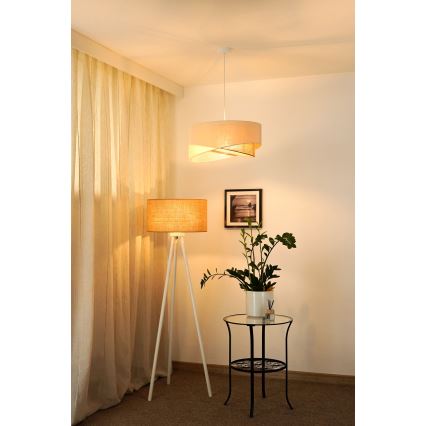 Brilagi - LED Pakabinamas sietynas LYRA 1xE27/15W/230V kreminė/smėlio spalva