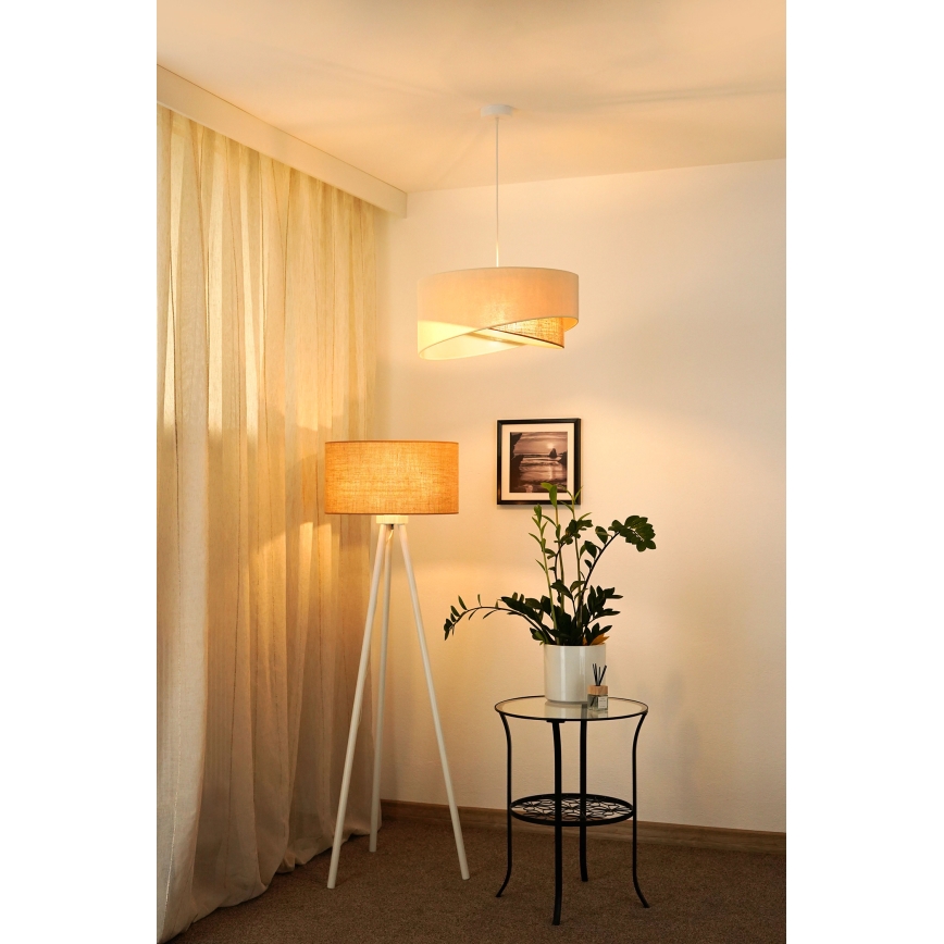 Brilagi - LED Pakabinamas sietynas LYRA 1xE27/15W/230V kreminė/smėlio spalva