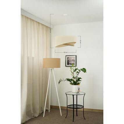 Brilagi - LED Pakabinamas sietynas LYRA 1xE27/15W/230V kreminė/smėlio spalva