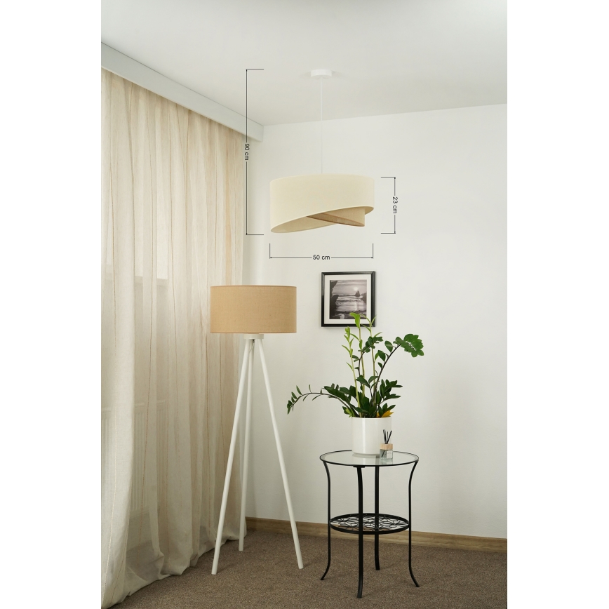 Brilagi - LED Pakabinamas sietynas LYRA 1xE27/15W/230V kreminė/smėlio spalva