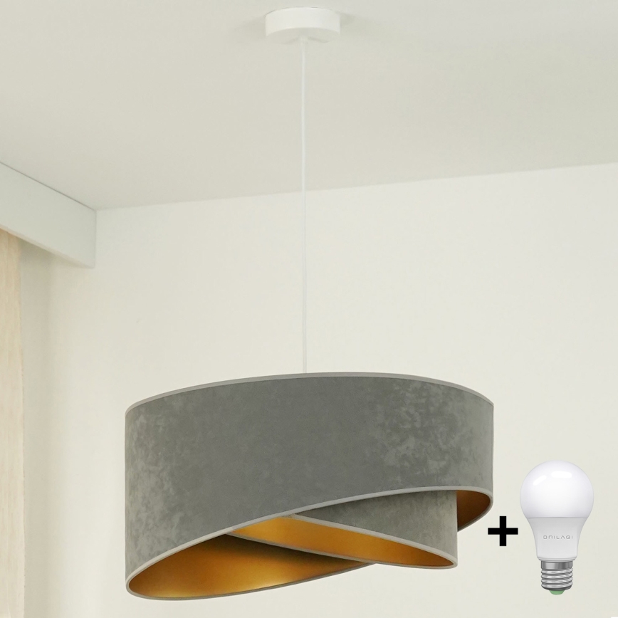 Brilagi - LED Pakabinamas sietynas LYRA 1xE27/15W/230V pilka/auksas