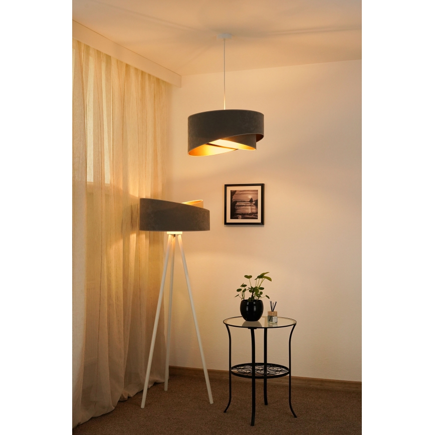 Brilagi - LED Pakabinamas sietynas LYRA 1xE27/15W/230V pilka/auksas
