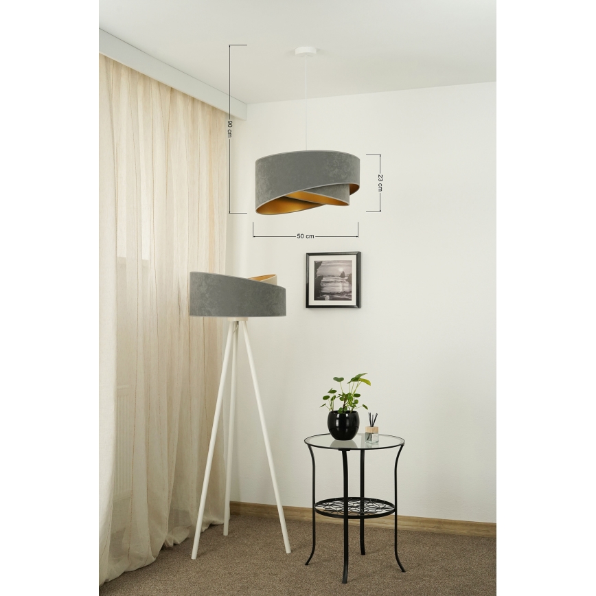 Brilagi - LED Pakabinamas sietynas LYRA 1xE27/15W/230V pilka/auksas