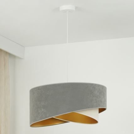 Brilagi - LED Pakabinamas sietynas LYRA 1xE27/15W/230V pilka/kreminė/auksas