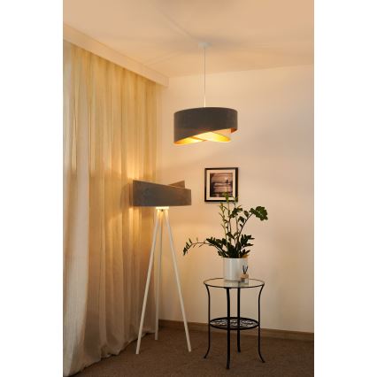 Brilagi - LED Pakabinamas sietynas LYRA 1xE27/15W/230V pilka/kreminė/auksas
