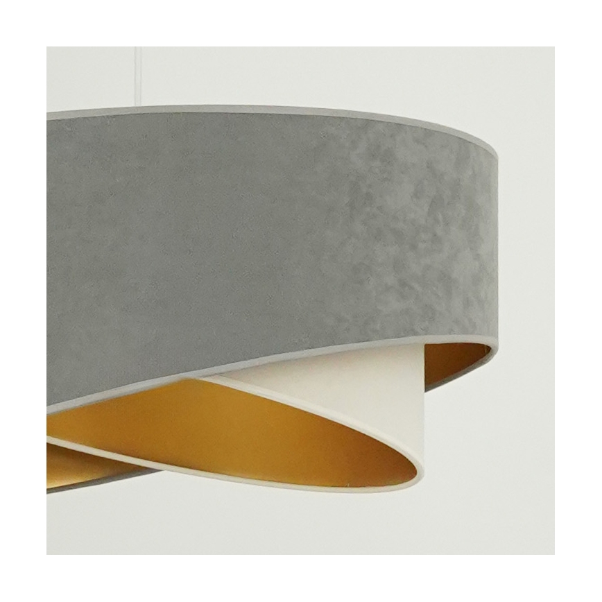 Brilagi - LED Pakabinamas sietynas LYRA 1xE27/15W/230V pilka/kreminė/auksas