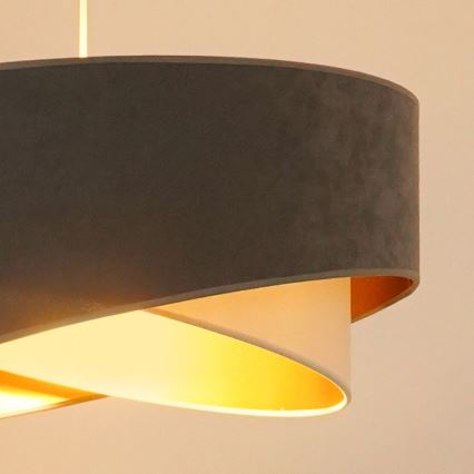 Brilagi - LED Pakabinamas sietynas LYRA 1xE27/15W/230V pilka/kreminė/auksas