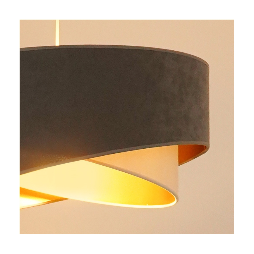 Brilagi - LED Pakabinamas sietynas LYRA 1xE27/15W/230V pilka/kreminė/auksas