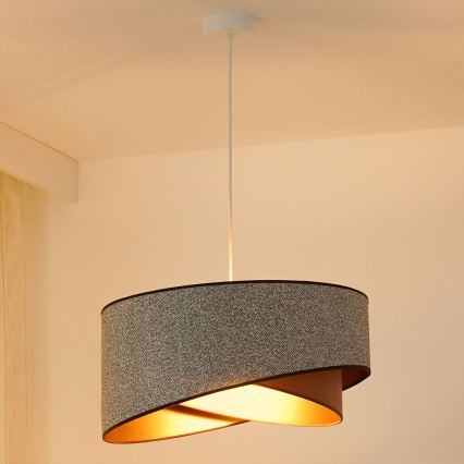 Brilagi - LED Pakabinamas sietynas LYRA 1xE27/15W/230V pilka/kreminė/auksas