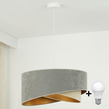 Brilagi - LED Pakabinamas sietynas LYRA 1xE27/15W/230V pilka/smėlio spalva/auksas