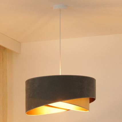 Brilagi - LED Pakabinamas sietynas LYRA 1xE27/15W/230V pilka/smėlio spalva/auksas