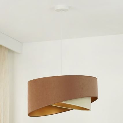Brilagi - LED Pakabinamas sietynas LYRA 1xE27/15W/230V ruda/kreminė/auksas