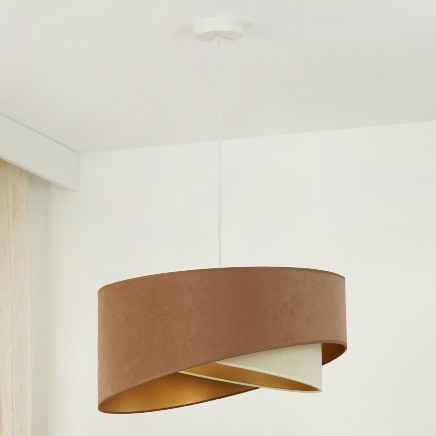 Brilagi - LED Pakabinamas sietynas LYRA 1xE27/15W/230V ruda/kreminė/auksas