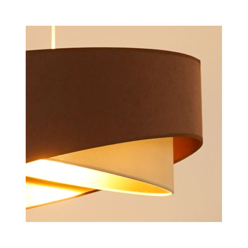 Brilagi - LED Pakabinamas sietynas LYRA 1xE27/15W/230V ruda/kreminė/auksas
