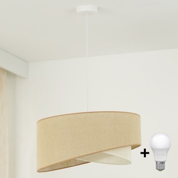 Brilagi - LED Pakabinamas sietynas LYRA 1xE27/15W/230V smėlio spalva/kreminė