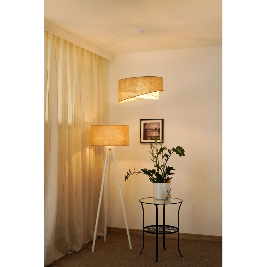Brilagi - LED Pakabinamas sietynas LYRA 1xE27/15W/230V smėlio spalva/kreminė