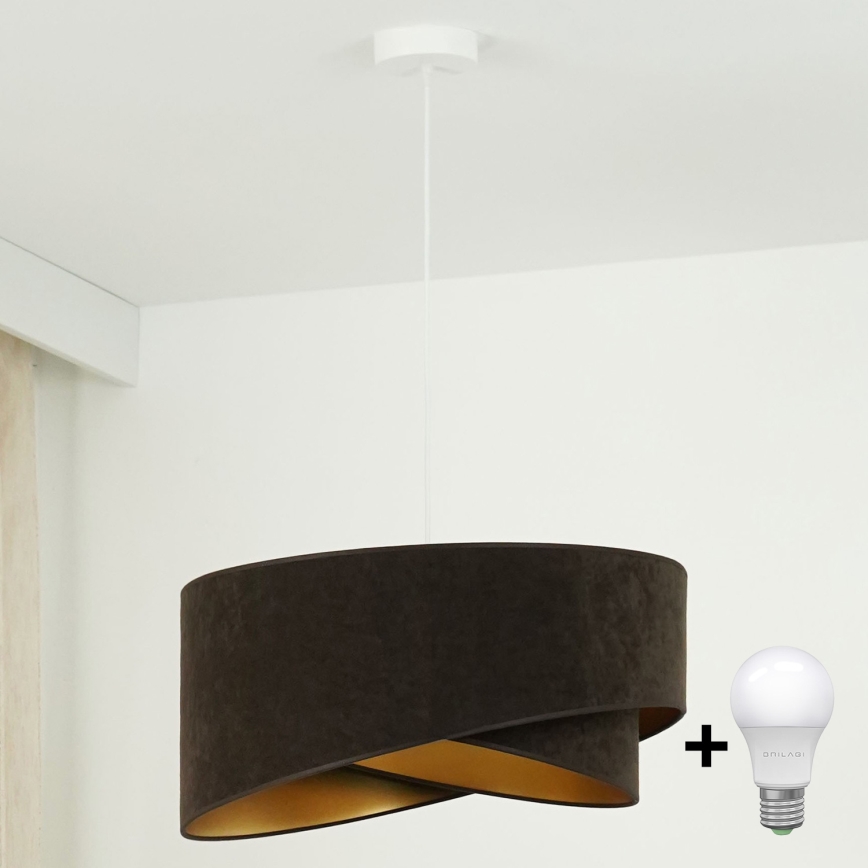 Brilagi - LED Pakabinamas sietynas LYRA 1xE27/15W/230V tamsiai ruda/auksas