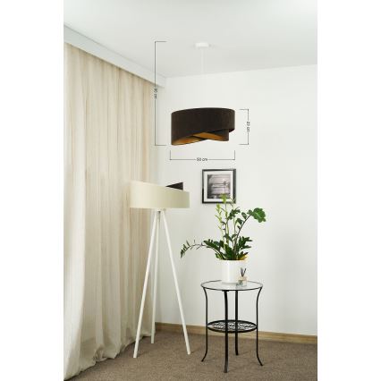 Brilagi - LED Pakabinamas sietynas LYRA 1xE27/15W/230V tamsiai ruda/auksas