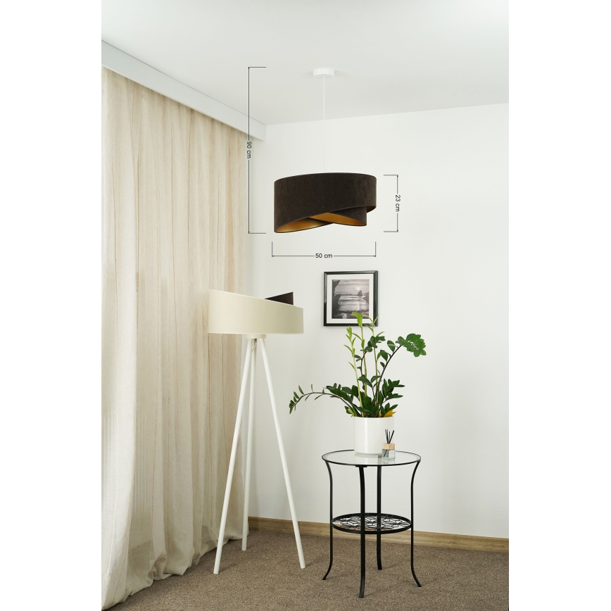 Brilagi - LED Pakabinamas sietynas LYRA 1xE27/15W/230V tamsiai ruda/auksas