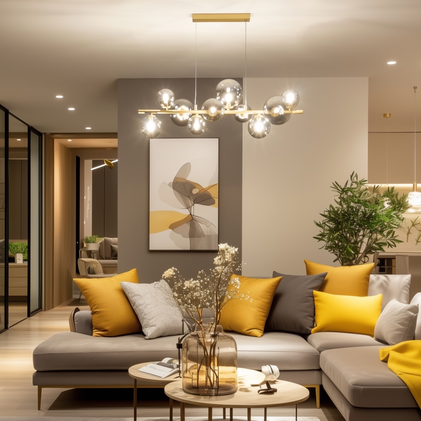 Brilagi - LED Pakabinamas sietynas MILLA 10xG9/3W/230V auksas/dūminis