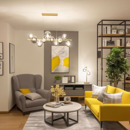 Brilagi - LED Pakabinamas sietynas MILLA 10xG9/3W/230V auksas/dūminis