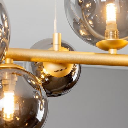 Brilagi - LED Pakabinamas sietynas MILLA 10xG9/3W/230V auksas/dūminis