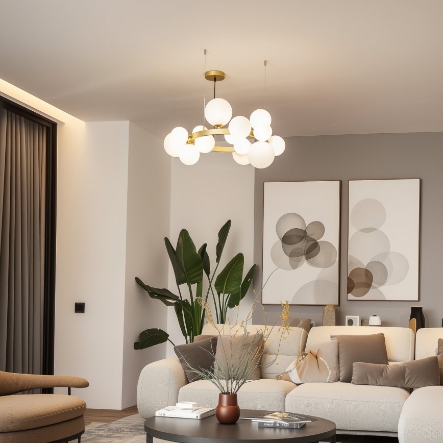 Brilagi - LED Pakabinamas sietynas MILLA 15xG9/3W/230V auksas/balta