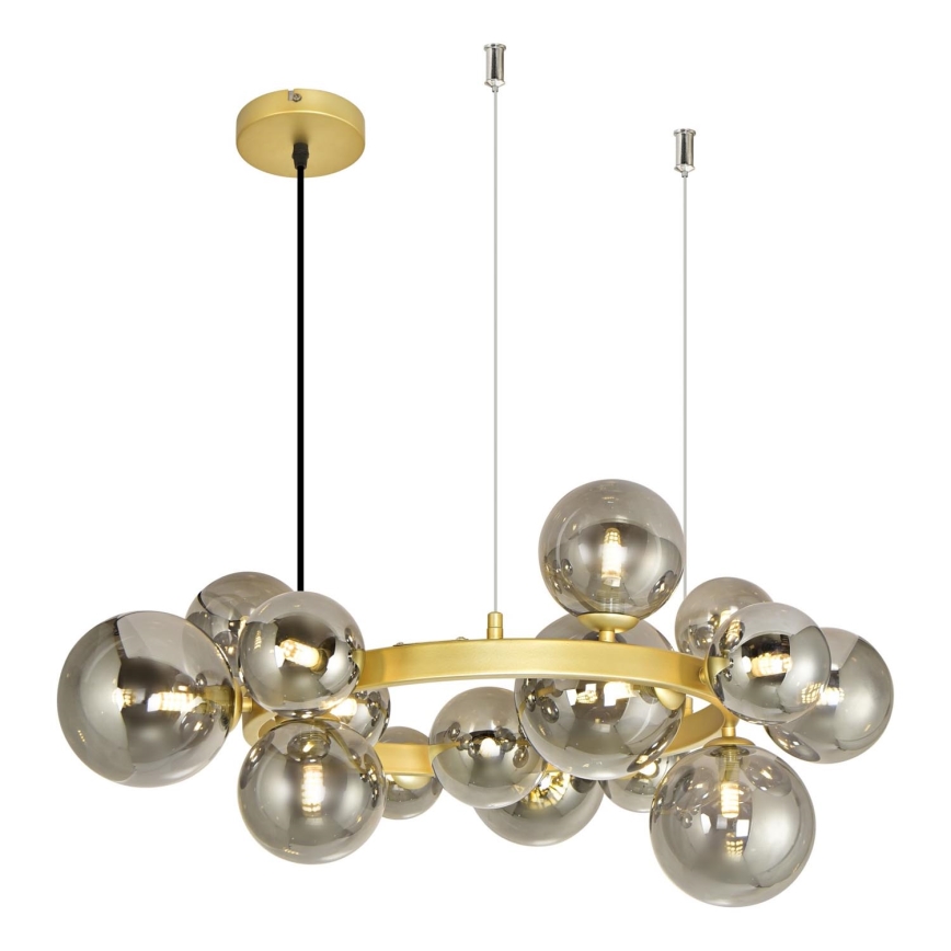 Brilagi - LED Pakabinamas sietynas MILLA 15xG9/3W/230V auksas/dūminis