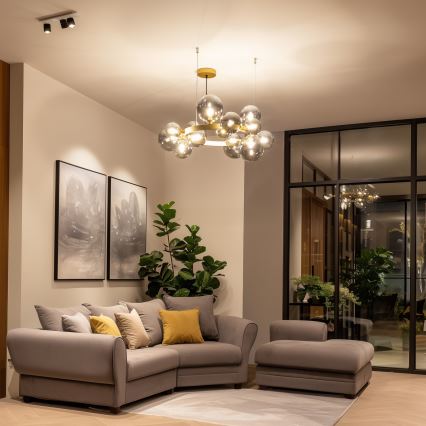 Brilagi - LED Pakabinamas sietynas MILLA 15xG9/3W/230V auksas/dūminis