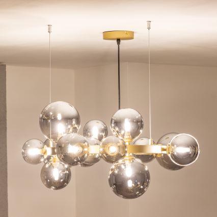 Brilagi - LED Pakabinamas sietynas MILLA 15xG9/3W/230V auksas/dūminis